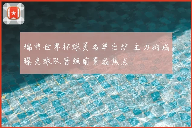 瑞典世界杯球员名单出炉 主力构成曝光球队晋级前景成焦点